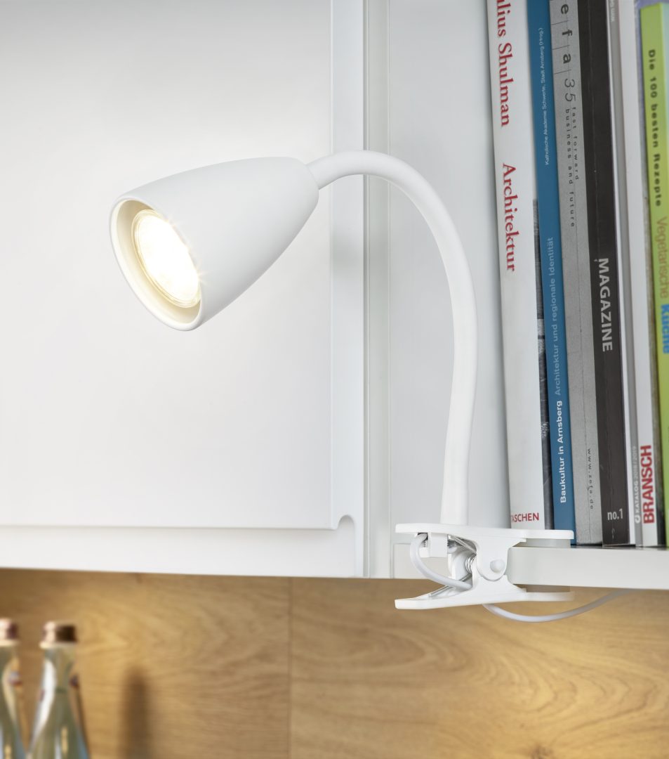 WANDA | Clamping lamp | White mat | Metal