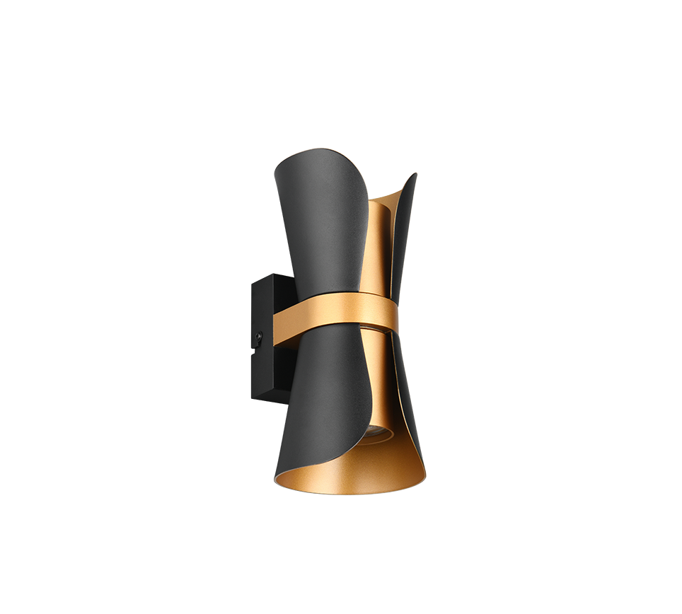 COAT | Wall lamp | Schwarz-Gold | Metal