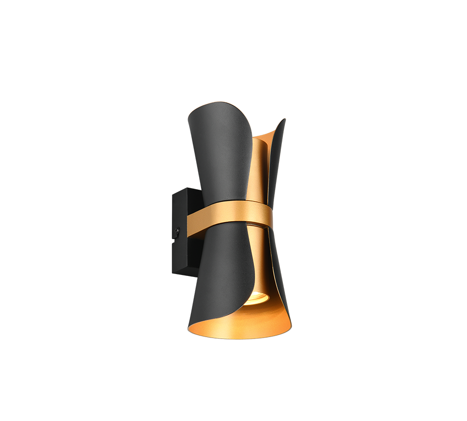 COAT | Wall lamp | Schwarz-Gold | Metal