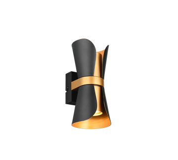 COAT | Wall lamp | Schwarz-Gold | Metal