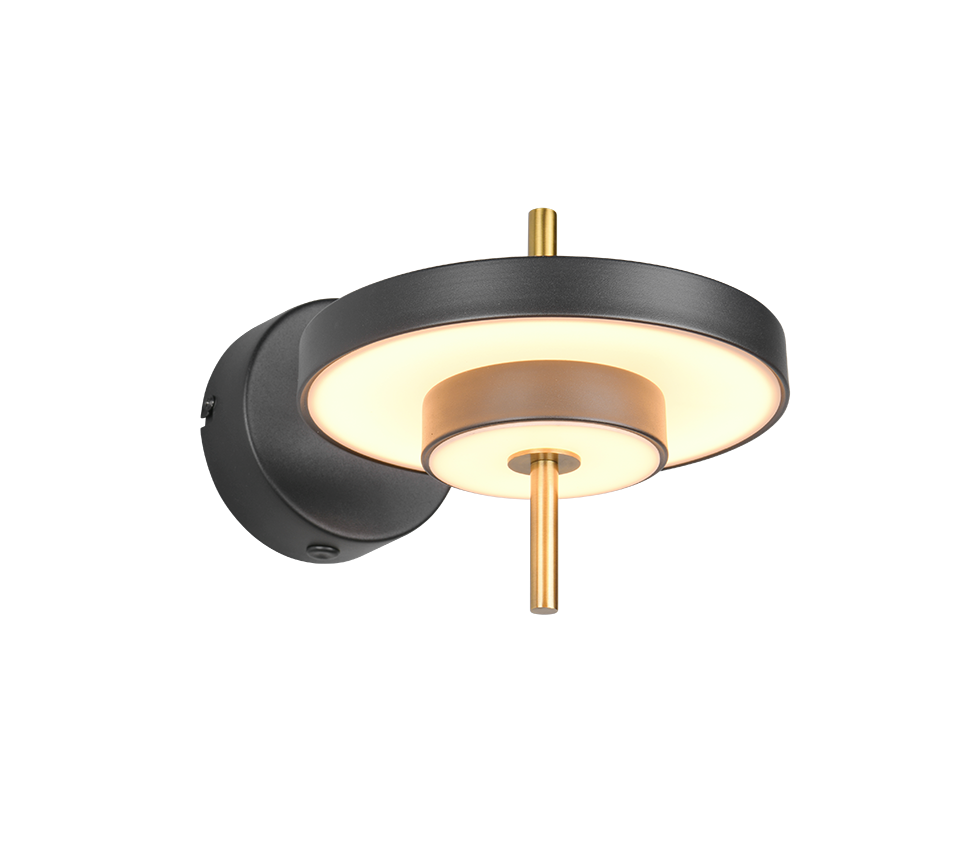 KEATON | Wall lamp | Schwarz-Gold | Metal
