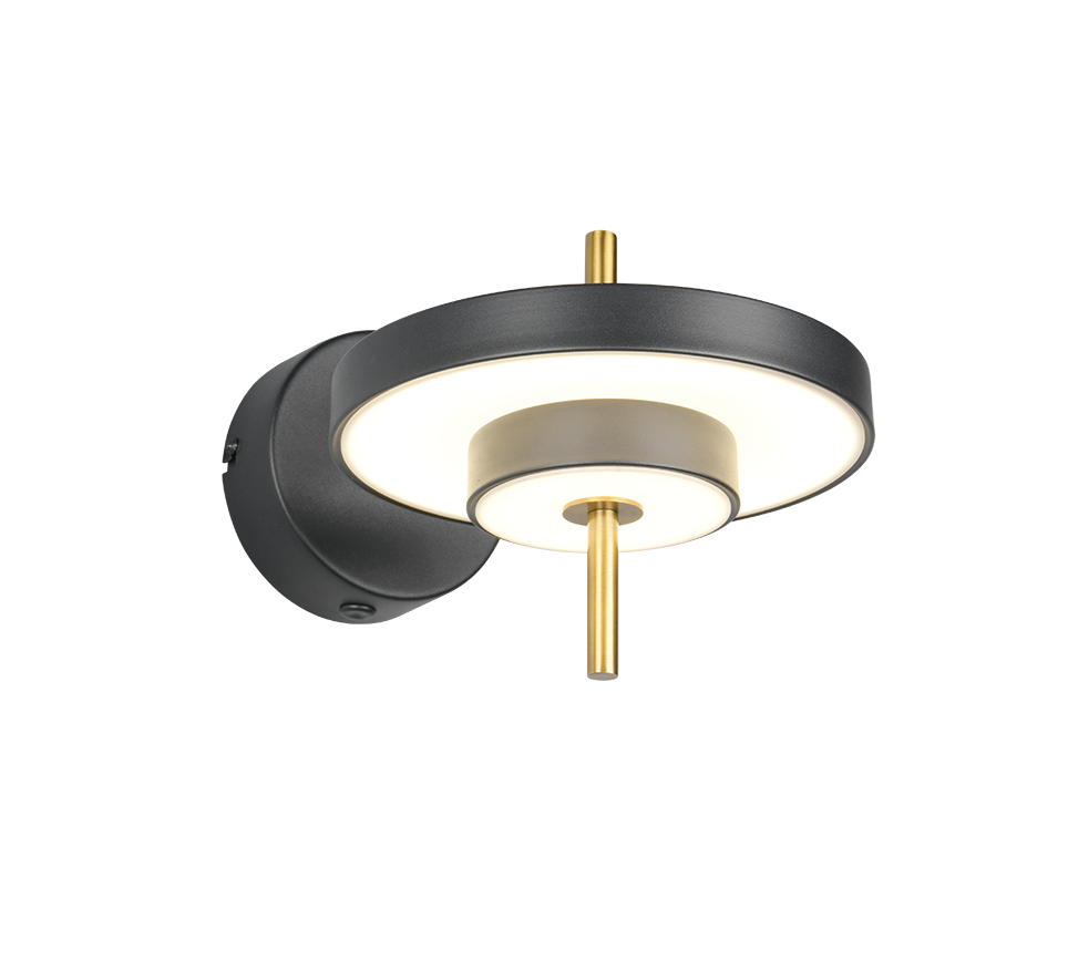 KEATON | Wall lamp | Schwarz-Gold | Metal