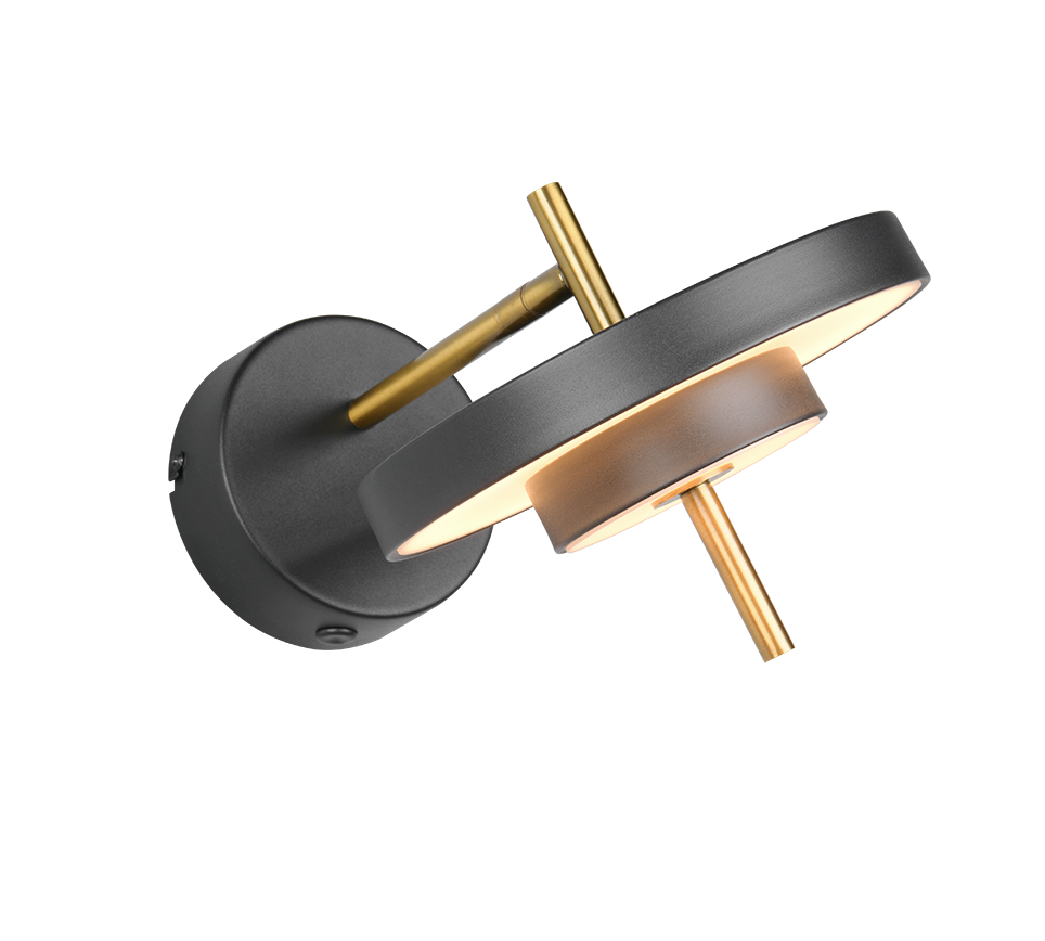 KEATON | Wall lamp | Schwarz-Gold | Metal