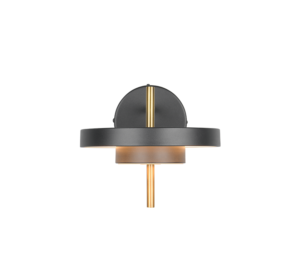 KEATON | Wall lamp | Schwarz-Gold | Metal