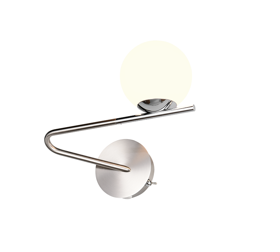 FLAMING | Wall lamp | Nickel mat | Metal