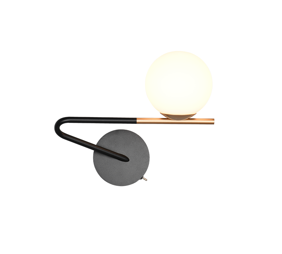 FLAMING | Wall lamp | Schwarz-Gold | Metal