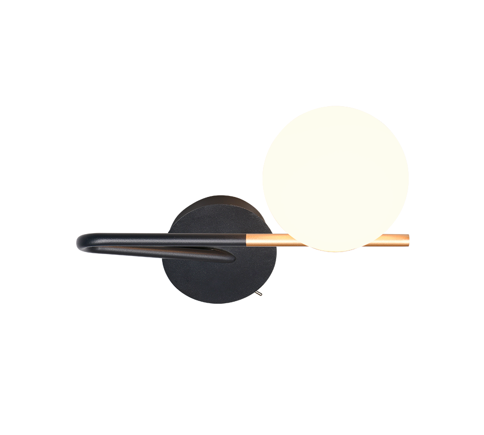 FLAMING | Wall lamp | Schwarz-Gold | Metal