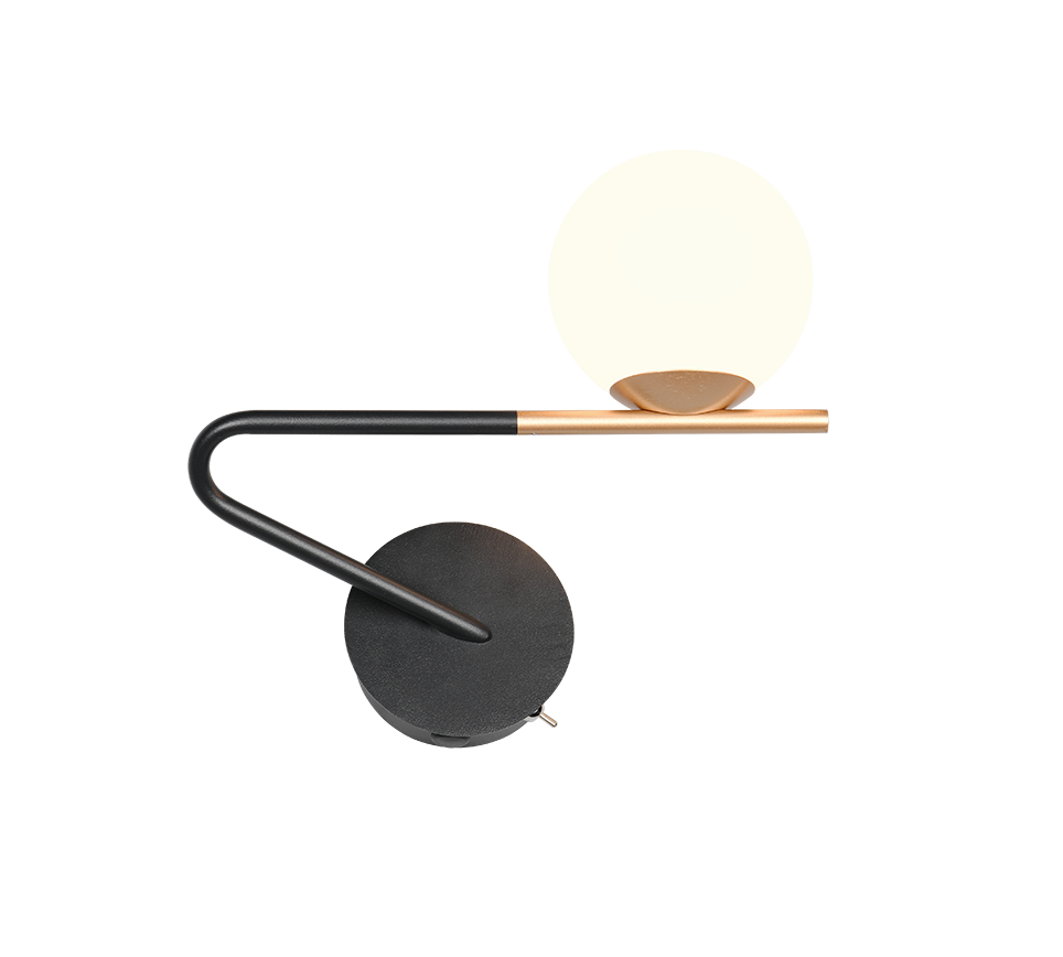 FLAMING | Wall lamp | Schwarz-Gold | Metal