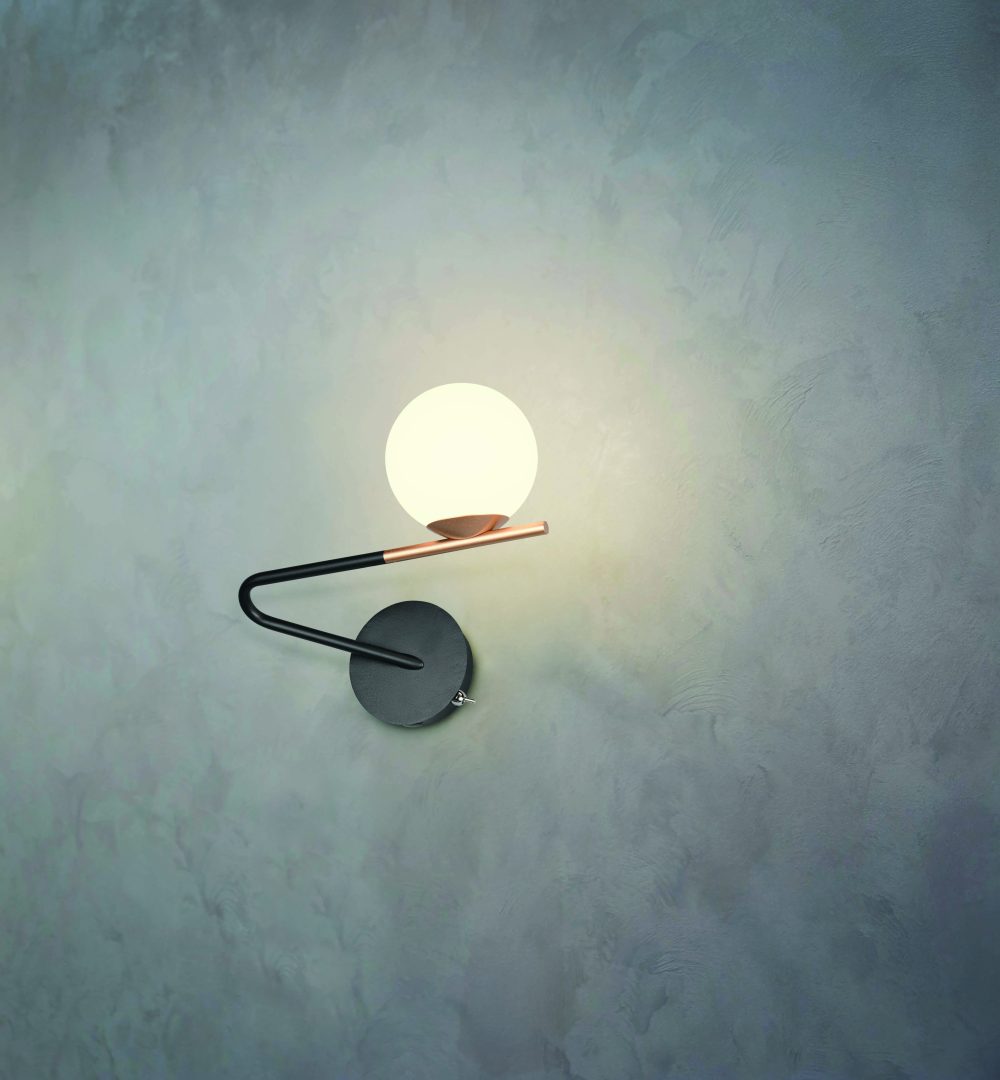 FLAMING | Wall lamp | Schwarz-Gold | Metal