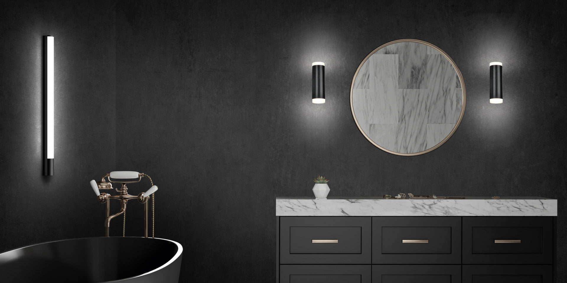 PIERA | Wall lamp | Black mat | Plastic