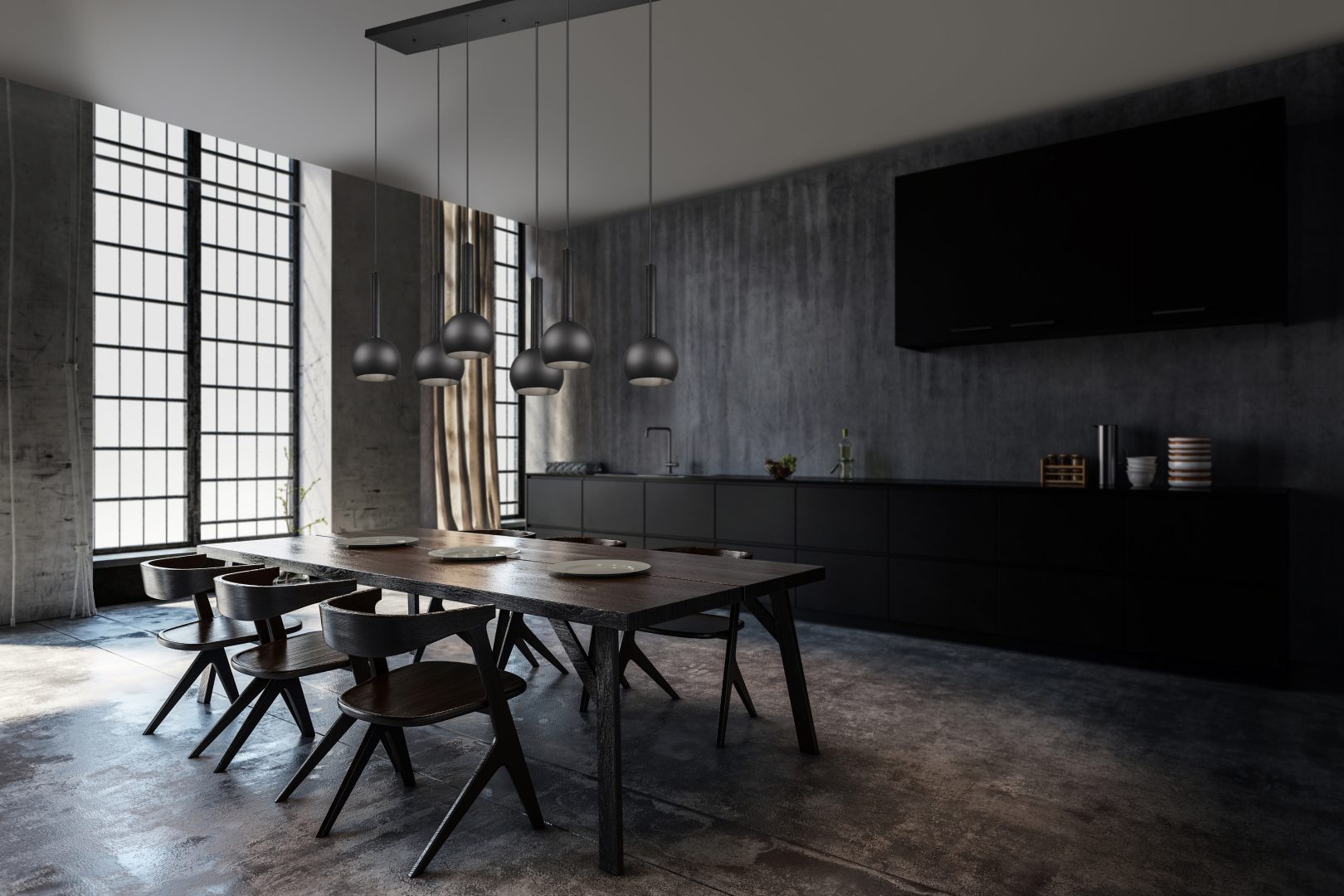 CILIANA | Pendant | Black mat | Metal