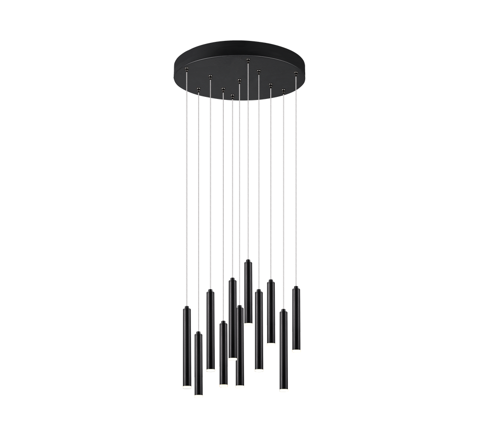 TUBULAR | Pendant | Black mat | Metal