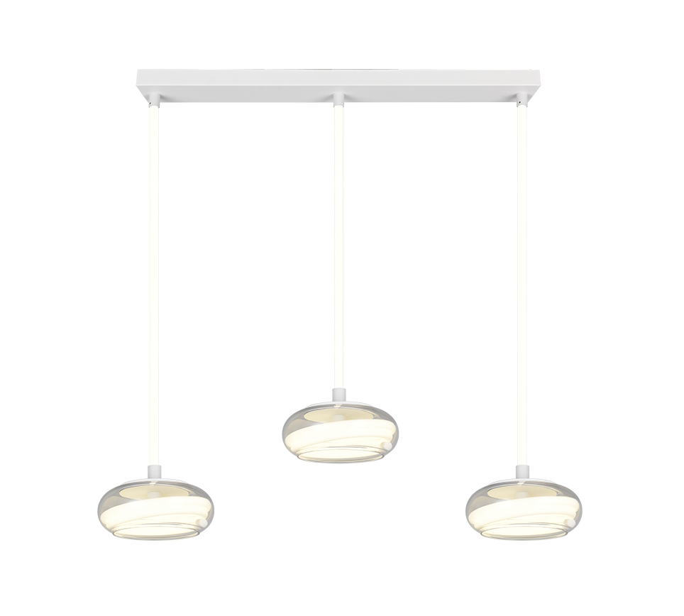 TARSIA | Pendant | White mat | Metal