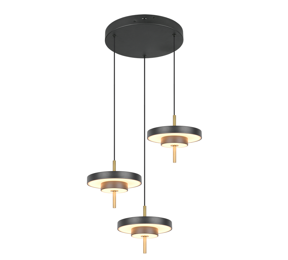 KEATON | Pendant | Schwarz-Gold | Metal