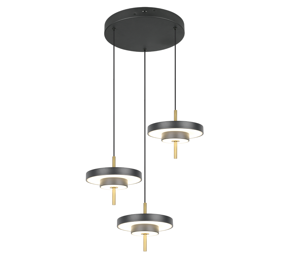 KEATON | Pendant | Schwarz-Gold | Metal