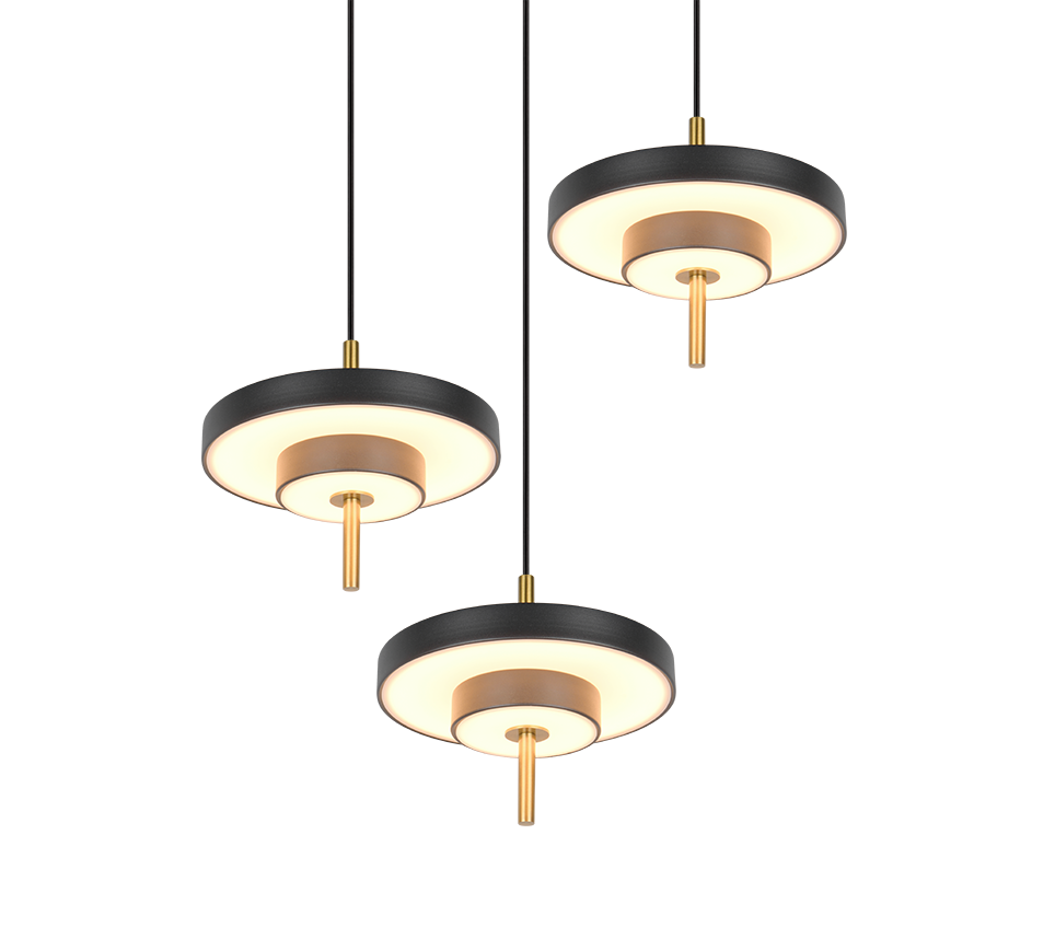 KEATON | Pendant | Schwarz-Gold | Metal
