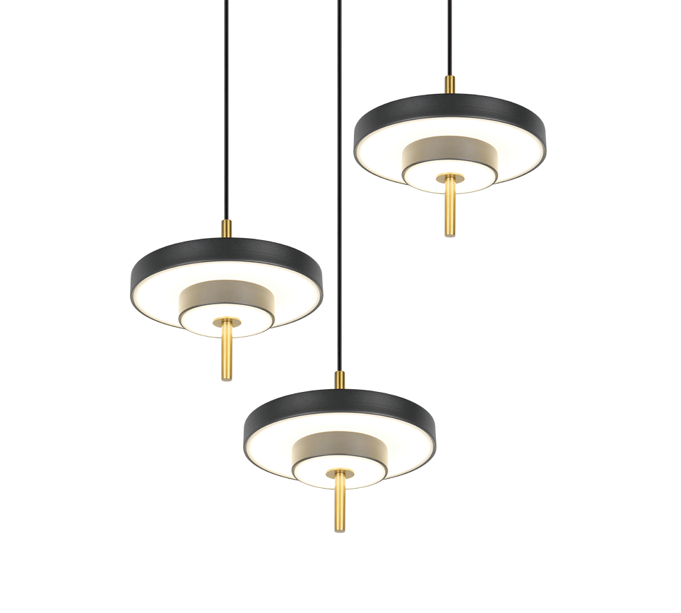 KEATON | Pendant | Schwarz-Gold | Metal