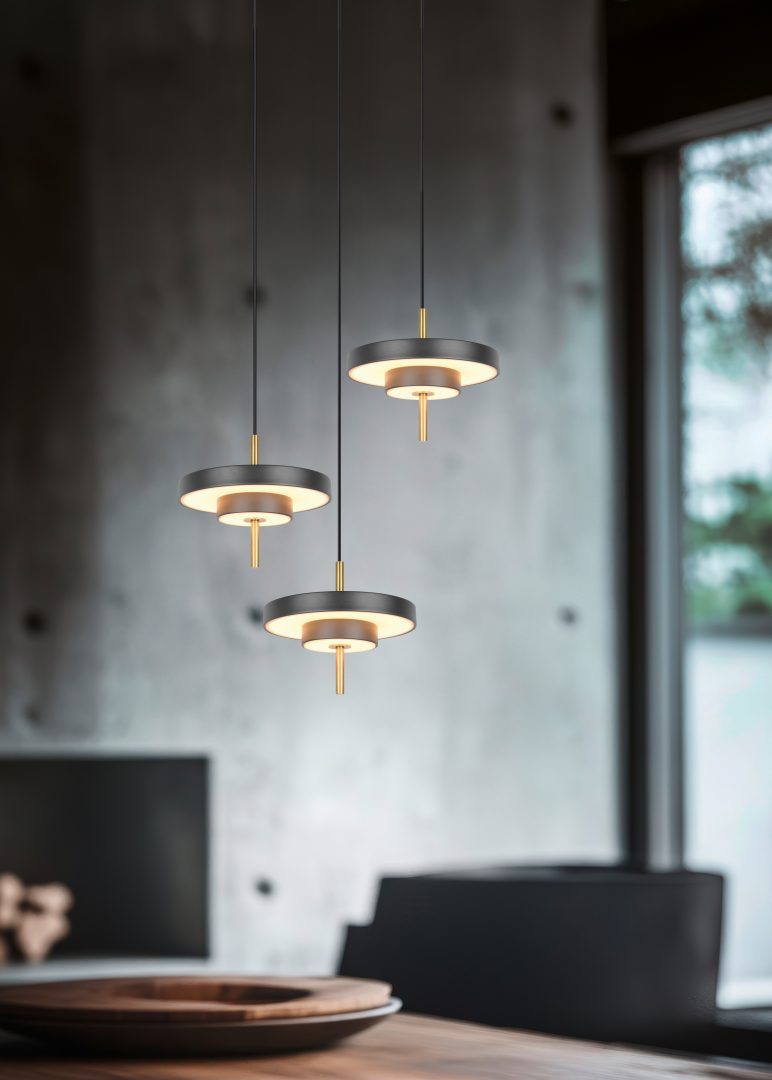 KEATON | Pendant | Schwarz-Gold | Metal
