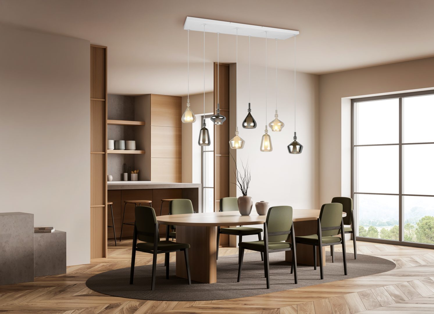 ALDEA | Pendant | White mat | Metal