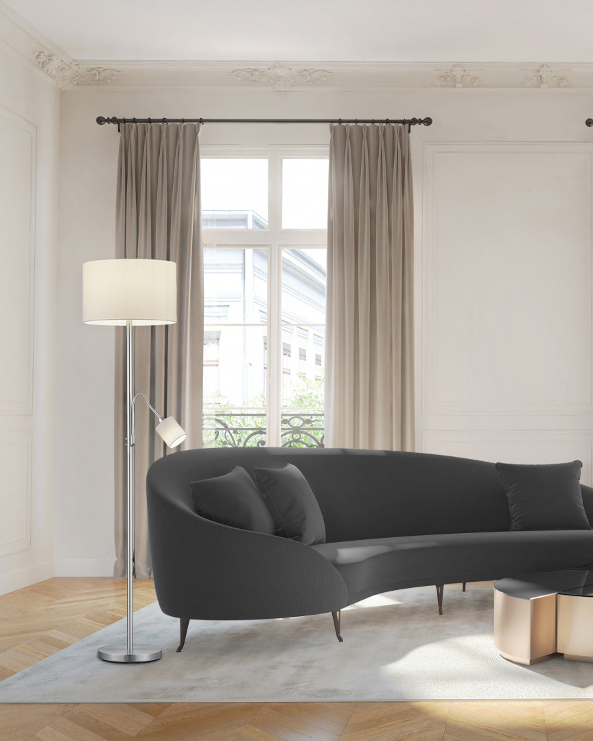 HOTEL | Floor lamp | Nickel mat | Metal
