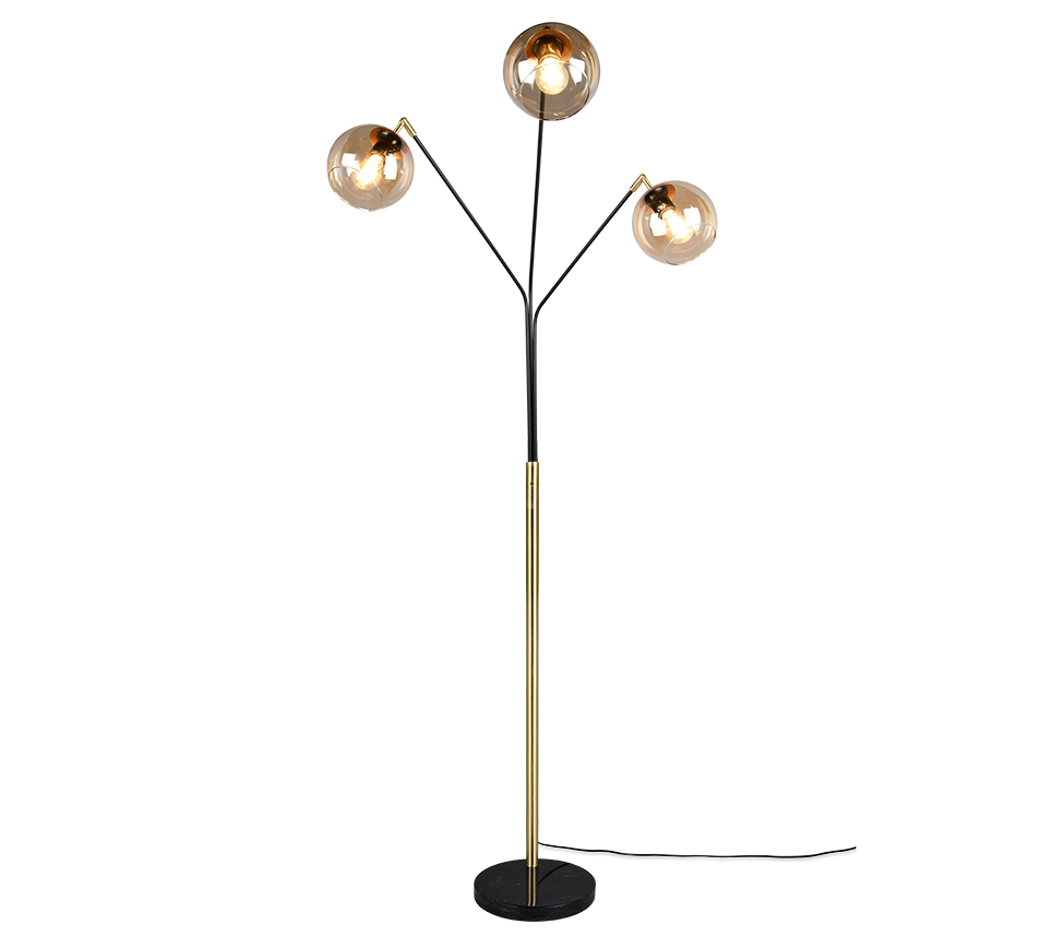 PAXTON | Floor lamp | Schwarz-Gold | Metal
