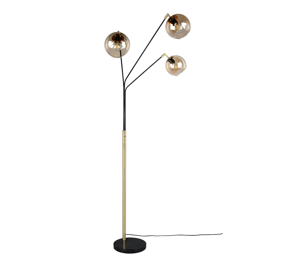 PAXTON | Floor lamp | Schwarz-Gold | Metal
