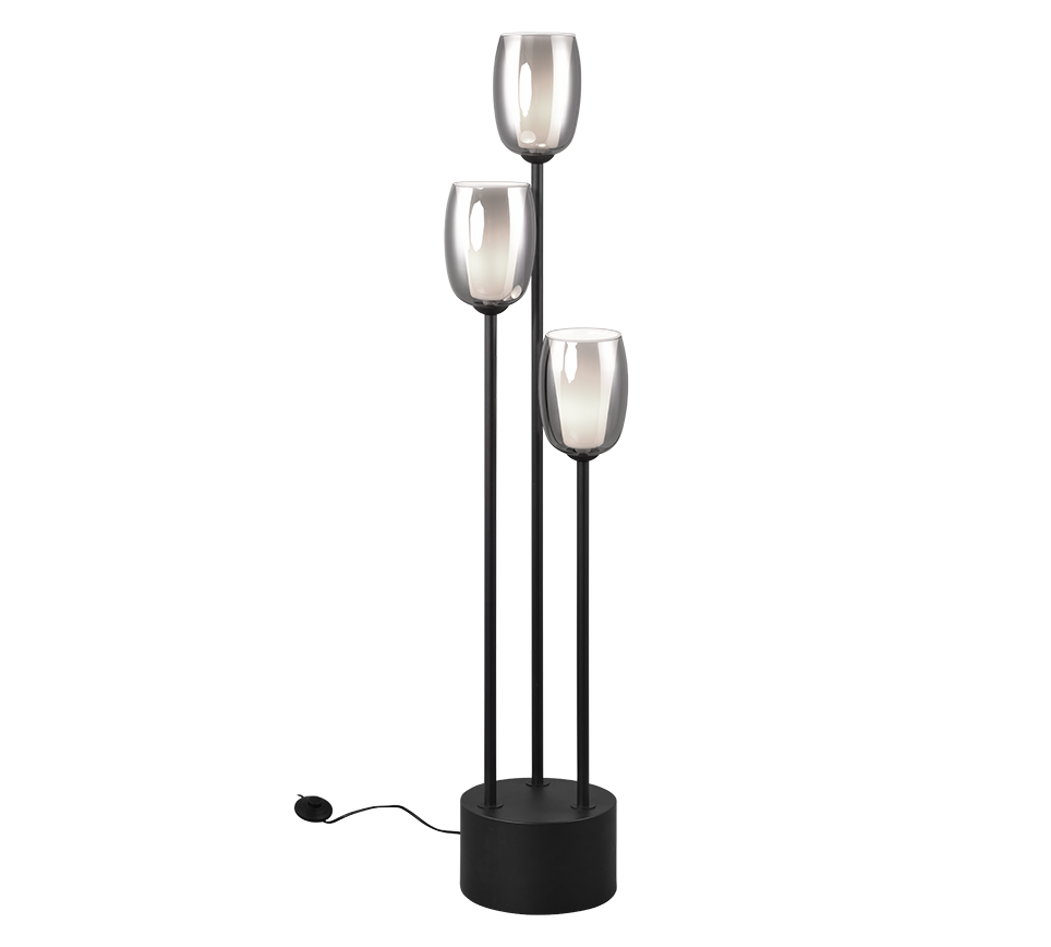 BARRET | Floor lamp | Black mat | Metal