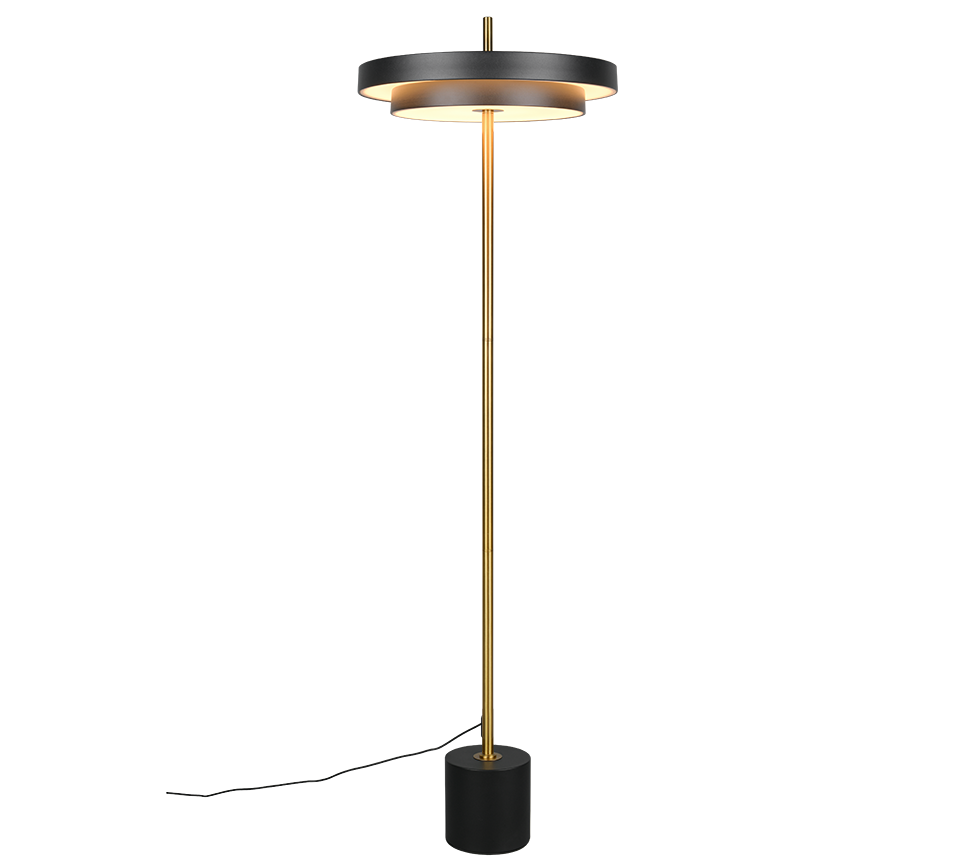 KEATON | Floor lamp | Schwarz-Gold | Metal