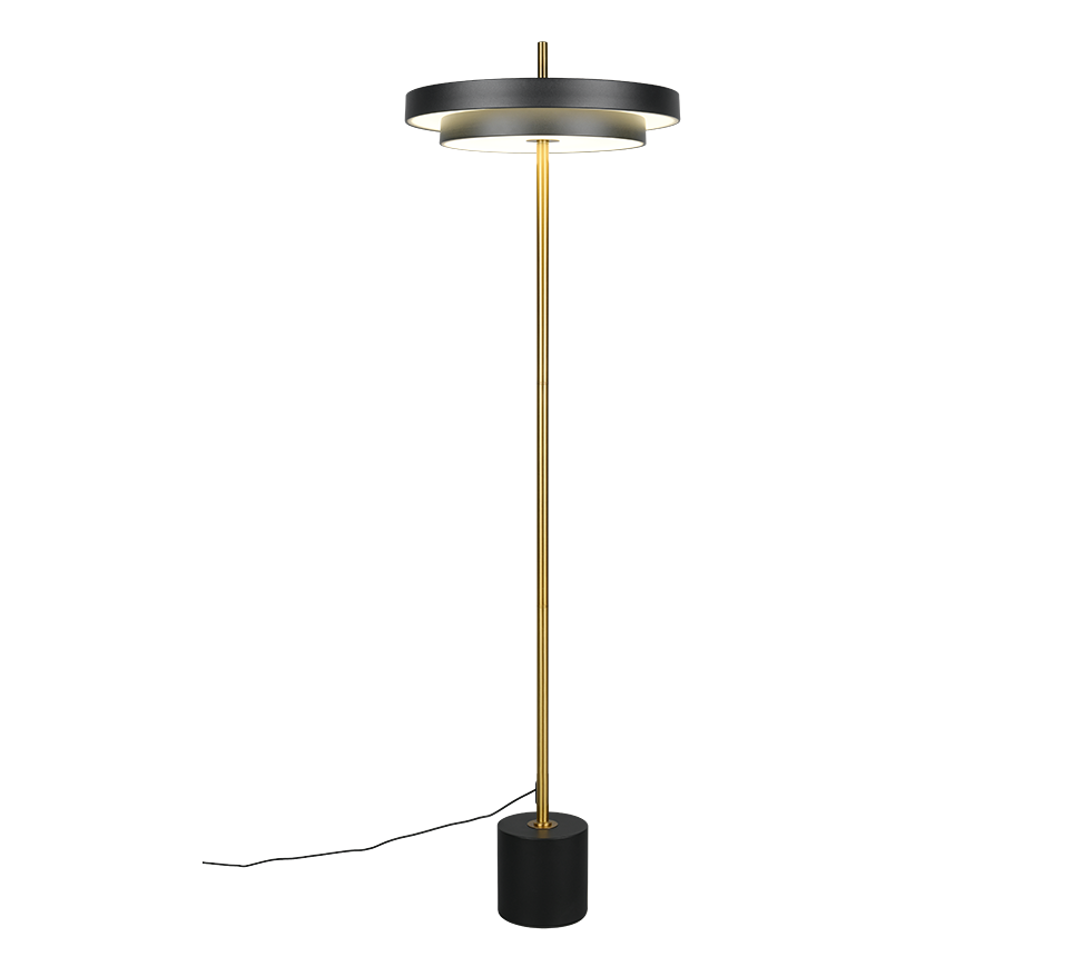 KEATON | Floor lamp | Schwarz-Gold | Metal