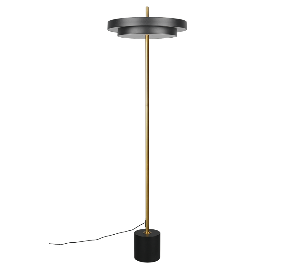 KEATON | Floor lamp | Schwarz-Gold | Metal