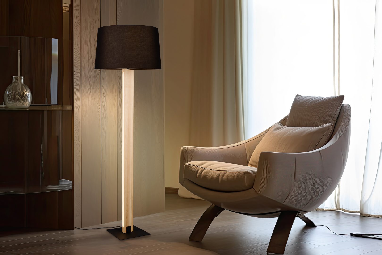 RAHUL | Floor lamp | Black mat | Metal