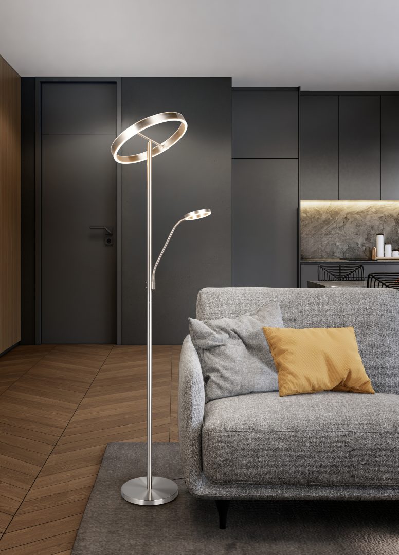WILLIS | Floor lamp | Nickel mat | Metal