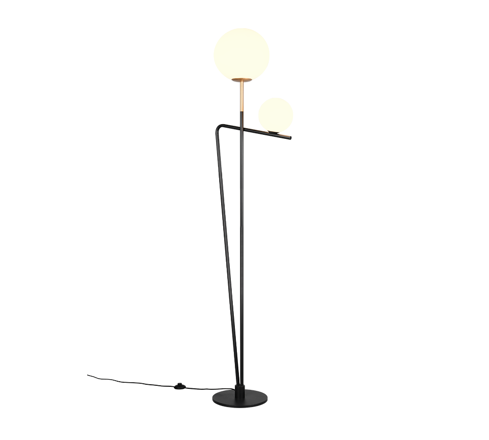 FLAMING | Floor lamp | Schwarz-Gold | Metal