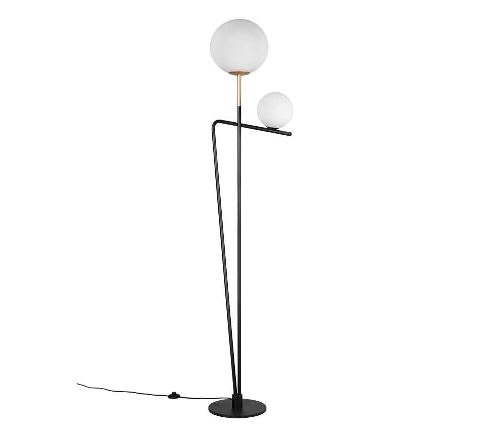 FLAMING | Floor lamp | Schwarz-Gold | Metal
