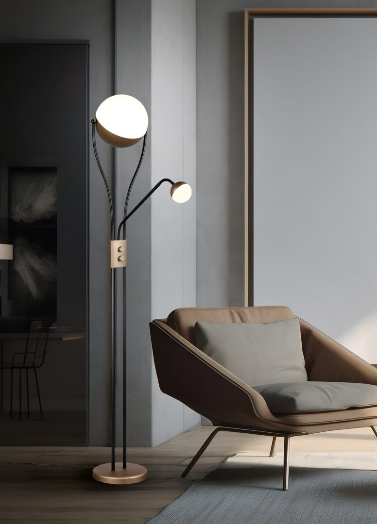 CHRIS | Floor lamp | Coffee | Metal