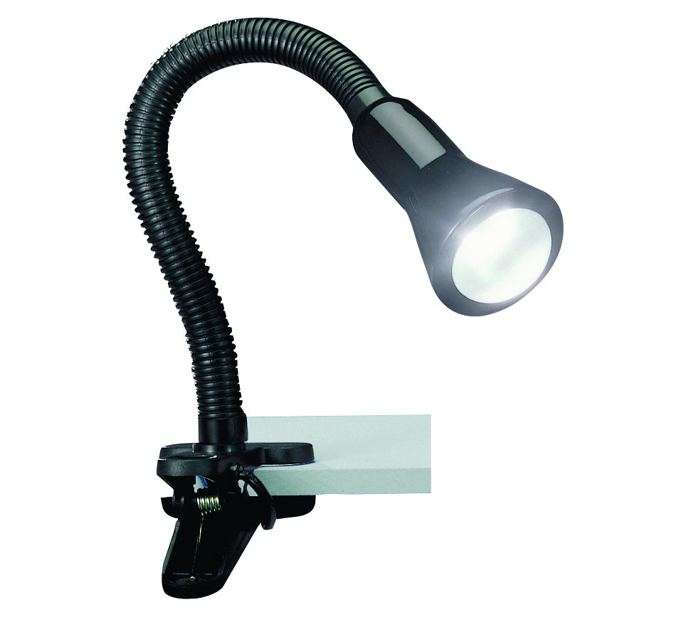 FLEXO | Clamping lamp | Black | Plastic