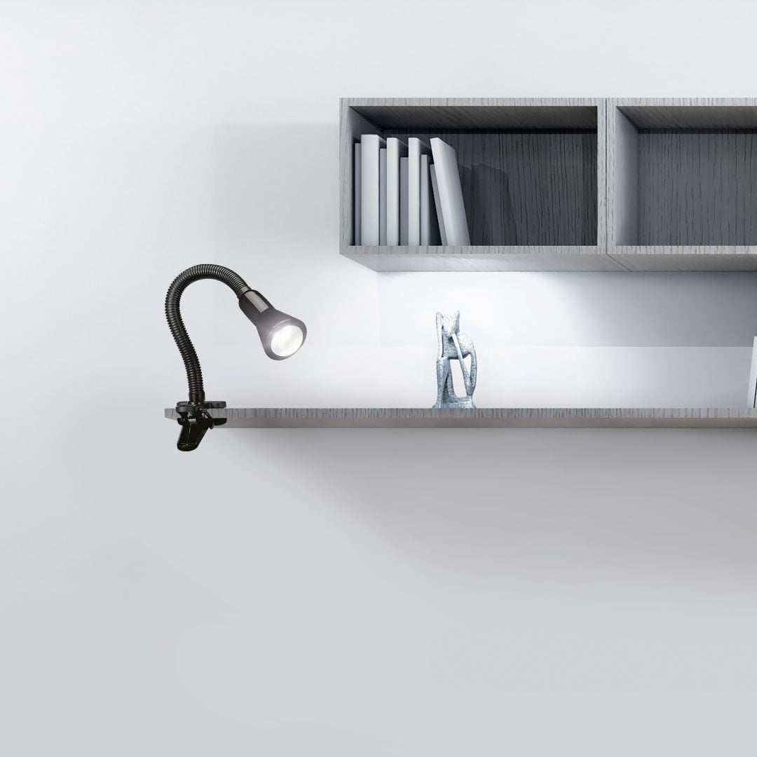 FLEXO | Clamping lamp | Black | Plastic