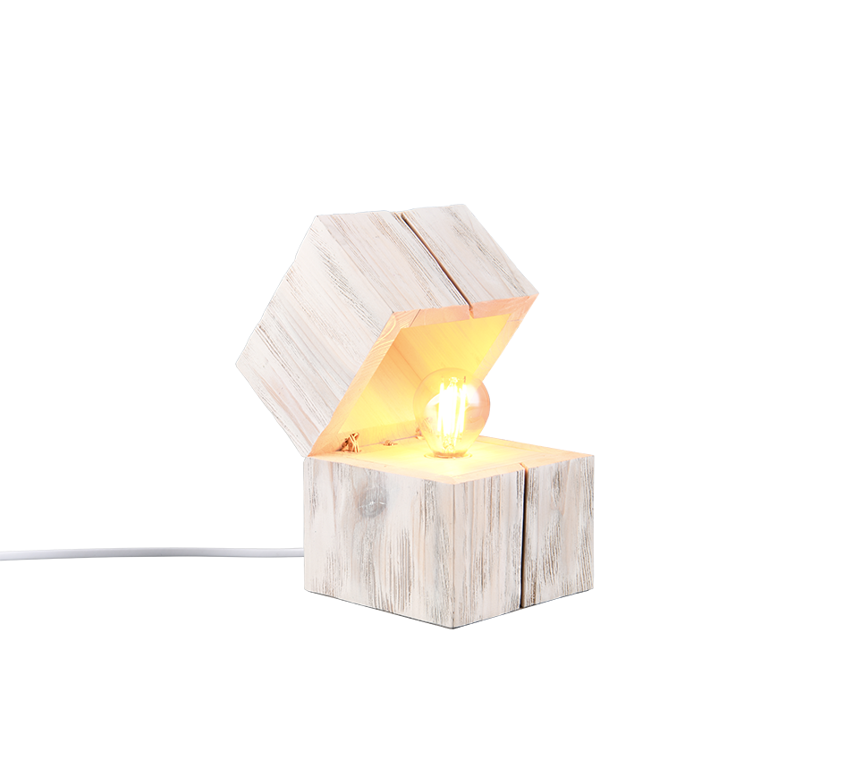 TREASURE | Table lamp | White | Natural wood