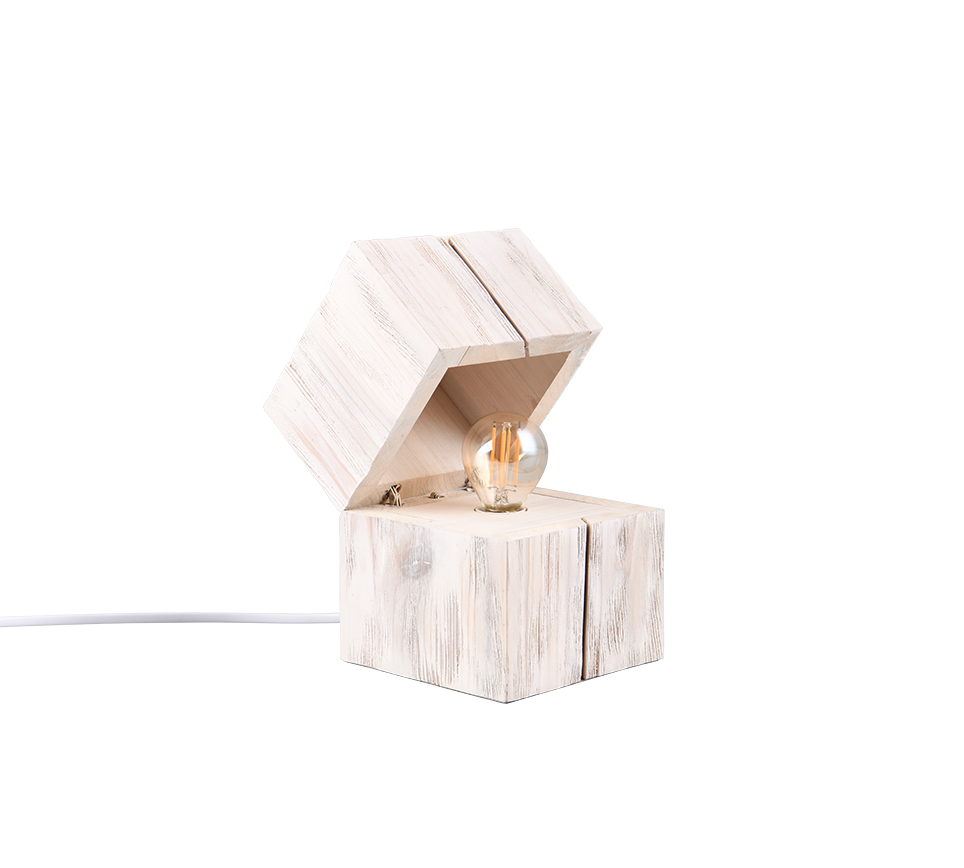 TREASURE | Table lamp | White | Natural wood