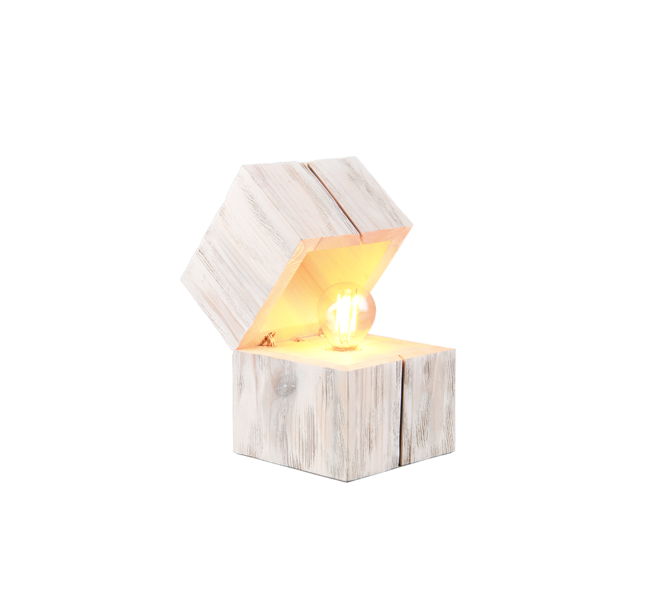 TREASURE | Table lamp | White | Natural wood