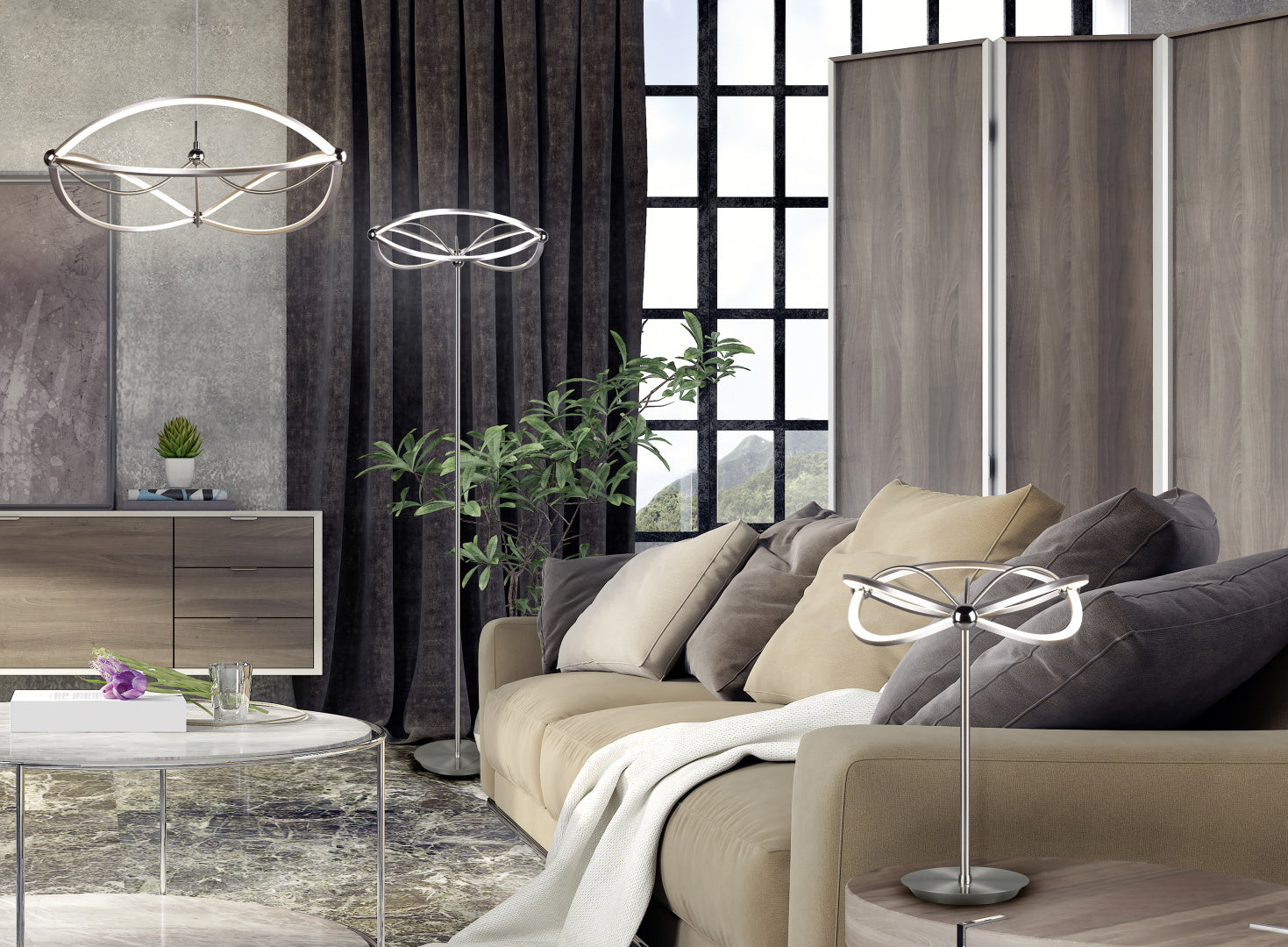 CHARIVARI | Table lamp | Nickel mat | Metal