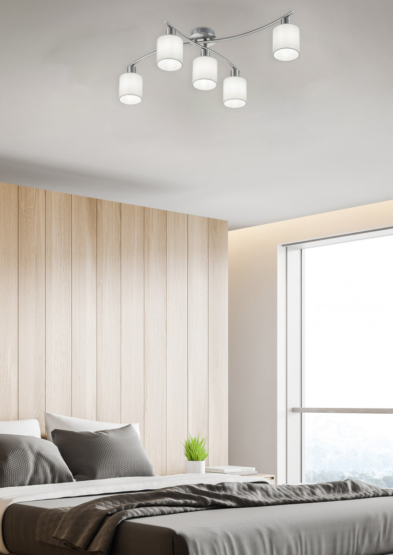 GARDA | Ceiling lamp | Nickel mat | Fabric