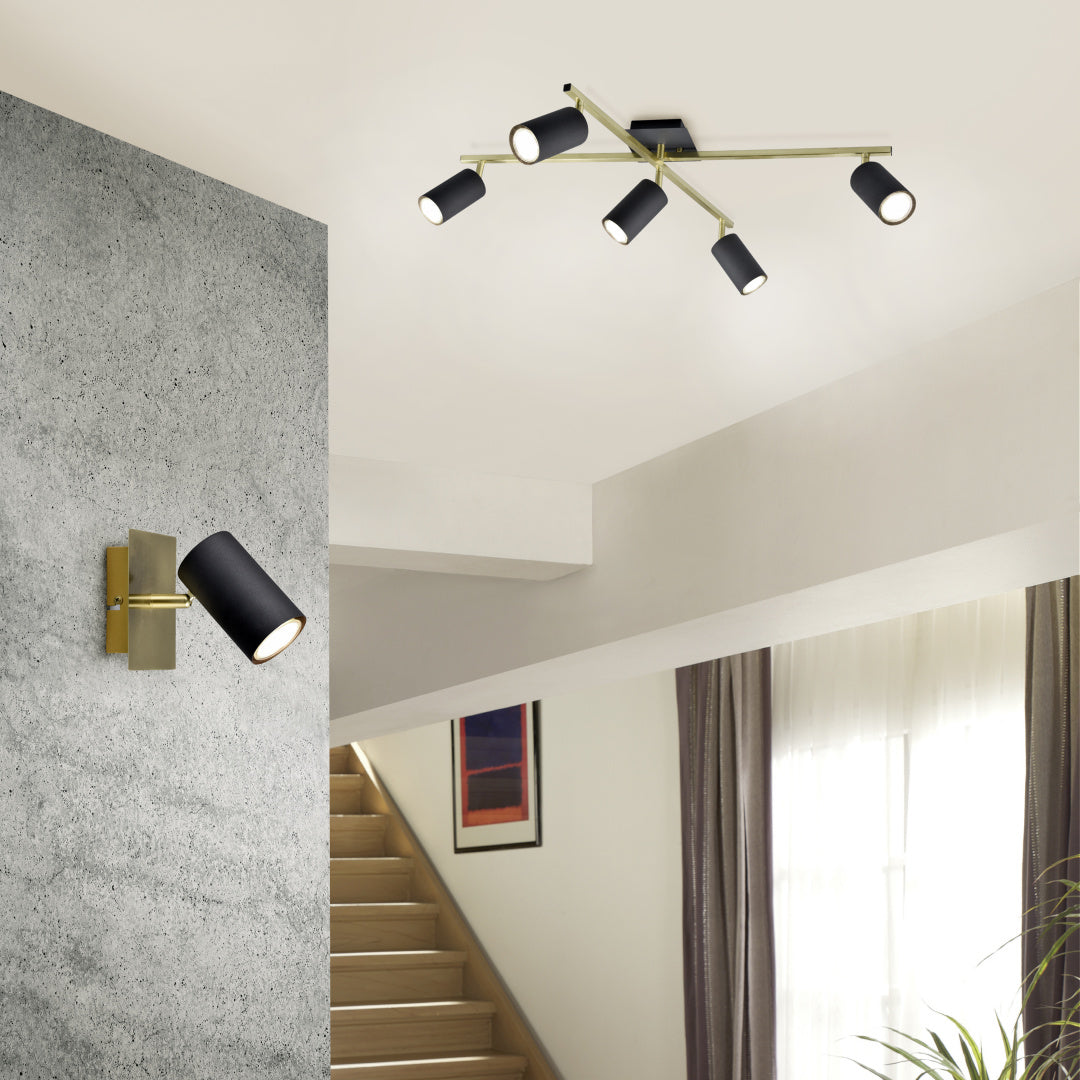 MARLEY | Ceiling lamp | Schwarz-Gold | Metal