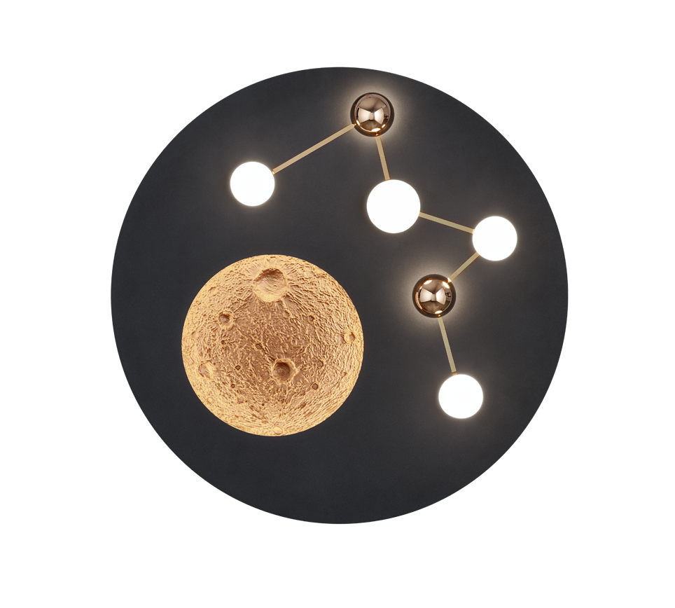 ZODIAC | Ceiling lamp | Black mat | Metal