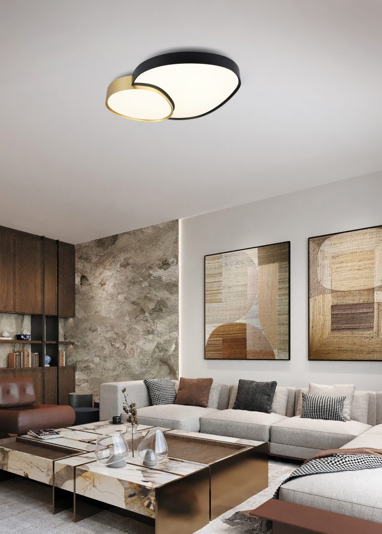 RISE | Ceiling lamp | Schwarz-Gold | Metal
