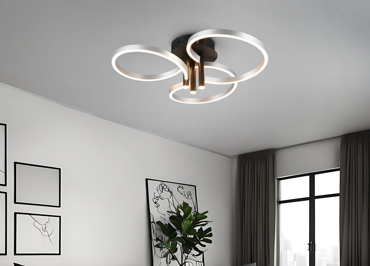 CARUSO | Ceiling lamp | Brushed aluminium | Metal