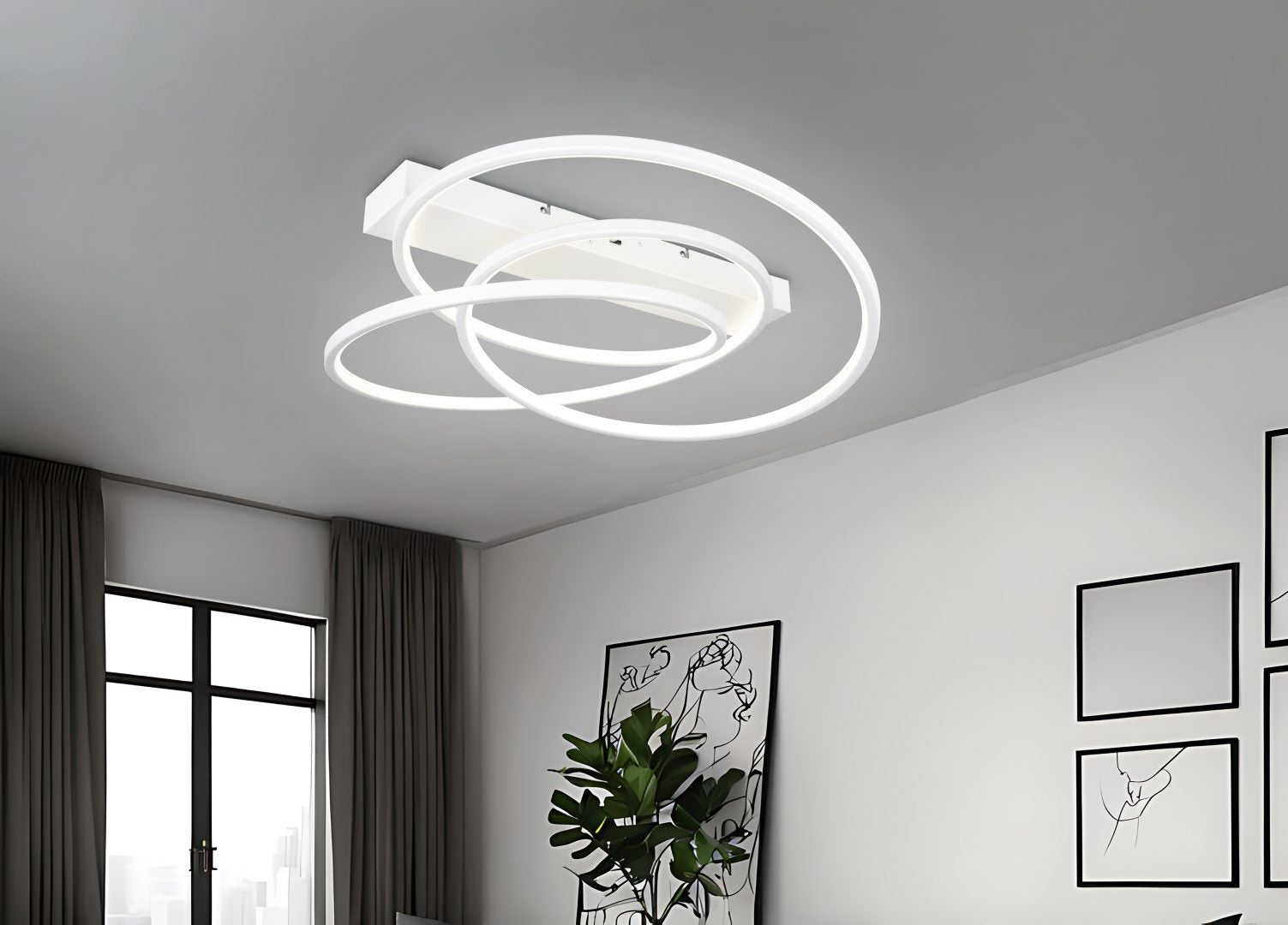 DARVIN | Ceiling lamp | White mat | Metal