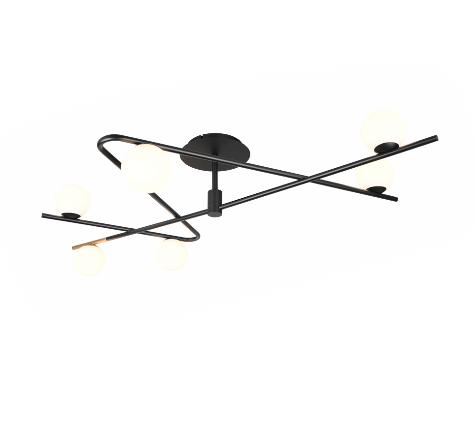 FLAMING | Ceiling lamp | Schwarz-Gold | Metal