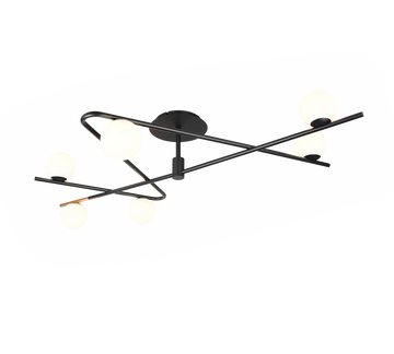 FLAMING | Ceiling lamp | Schwarz-Gold | Metal