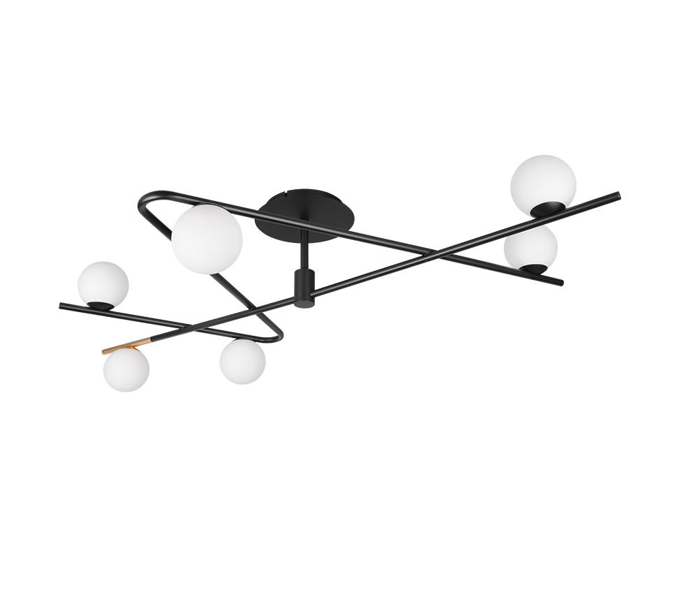 FLAMING | Ceiling lamp | Schwarz-Gold | Metal